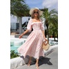 image:imageRVivimos Women Summer Cotton A Line Flowy Long Dresses  Half Sleeve Ruffled Vintage Elegant Smocked Backless Dress Maternity Shoot Baby Shower Casual Vacation OutfitsPink1floral
