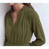 image:imageRVivimos Womens Fall Long Sleeve Elastic Waist Midi Dress with Pockets  Soft Cotton Material 2026 Spring V Neck ALine Long Dress Casual Daily Office Work Vacation OutfitsArmy Green