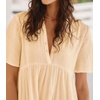 image:imageRVivimos Womens Summer Cotton Casual Flowy Maxi Dress  Short Sleeve V Neck Empire Waist Boho Tiered Ruffle Beach Vacation Loose Long DressesBeige