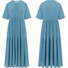 image:imageRVivimos Womens Summer Cotton Casual Flowy Maxi Dress  Short Sleeve V Neck Empire Waist Boho Tiered Ruffle Beach Vacation Loose Long DressesBlue