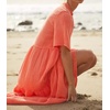 image:imageRVivimos Womens Summer Cotton Casual Flowy Maxi Dress  Short Sleeve V Neck Empire Waist Boho Tiered Ruffle Beach Vacation Loose Long DressesCoralorange