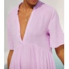 image:imageRVivimos Womens Summer Cotton Casual Flowy Maxi Dress  Short Sleeve V Neck Empire Waist Boho Tiered Ruffle Beach Vacation Loose Long DressesLavender