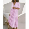 image:imageRVivimos Womens Summer Cotton Casual Flowy Maxi Dress  Short Sleeve V Neck Empire Waist Boho Tiered Ruffle Beach Vacation Loose Long DressesLavender