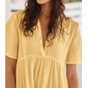 image:imageRVivimos Womens Summer Cotton Casual Flowy Maxi Dress  Short Sleeve V Neck Empire Waist Boho Tiered Ruffle Beach Vacation Loose Long DressesLight Yellow