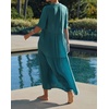 image:imageRVivimos Womens Summer Cotton Casual Flowy Maxi Dress  Short Sleeve V Neck Empire Waist Boho Tiered Ruffle Beach Vacation Loose Long DressesTeal