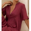 image:imageRVivimos Womens Summer Cotton Casual Flowy Maxi Dress  Short Sleeve V Neck Empire Waist Boho Tiered Ruffle Beach Vacation Loose Long DressesWine Red