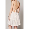 image:imageRVivimos Womens Summer Halter Deep V Neck Mini Short Dress  Sleeveless Adjustable Ties Patchwork Sexy Backless Boho Dress Casual Beach Vacation Cocktail Party OutfitsBeige