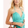 image:imageRVivimos Womens Summer Halter Deep V Neck Mini Short Dress  Sleeveless Adjustable Ties Patchwork Sexy Backless Boho Dress Casual Beach Vacation Cocktail Party OutfitsTurquoise
