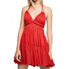image:imageRVivimos Womens Summer Halter Deep V Neck Mini Short Dress  Sleeveless Adjustable Ties Patchwork Sexy Backless Boho Dress Casual Beach Vacation Cocktail Party OutfitsRed