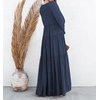 image:imageRVivimos Long Sleeve V Neck Flowy Maxi Dresses for Women  Lightweight Fabric Empire Waist Layered Ruffle Hem Boho Casual Long Dress Daily Wear Beach Vacation ClothesDarkblue