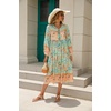 image:imageRVivimos Womens Long Sleeve Casual Boho Floral Midi Dresses  Retro V Neck Tassel Tie Beach Vacation Outfits Resort WearAqua
