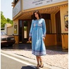 image:imageRVivimos Womens Long Sleeve Floral V Neck Bohemian Midi Dress  Retro Tassel Tie Casual Loose Beach Vacation Outfits Resort WearHaze Blue