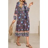 image:imageRVivimos Womens Long Sleeve Floral V Neck Bohemian Midi Dress  Retro Tassel Tie Casual Loose Beach Vacation Outfits Resort WearNavyblue