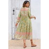 image:imageRVivimos Womens Long Sleeve Floral V Neck Bohemian Midi Dress  Retro Tassel Tie Casual Loose Beach Vacation Outfits Resort WearTendergreen