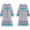 image:imageRVivimos Womens Long Sleeve Floral V Neck Bohemian Midi Dress  Retro Tassel Tie Casual Loose Beach Vacation Outfits Resort WearWhitepurple