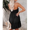 image:imageRVivimos Womens Summer Boho Sleeveless Tube Top Mini Dress  Tie Front Ruffle Hem Vacation Beach Sundress Casual Resort WearBlack