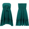 image:imageRVivimos Womens Summer Boho Sleeveless Tube Top Mini Dress  Tie Front Ruffle Hem Vacation Beach Sundress Casual Resort WearDarkgreen