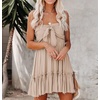 image:imageRVivimos Womens Summer Boho Sleeveless Tube Top Mini Dress  Tie Front Ruffle Hem Vacation Beach Sundress Casual Resort WearKhaki