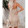 image:imageRVivimos Womens Summer Boho Sleeveless Tube Top Mini Dress  Tie Front Ruffle Hem Vacation Beach Sundress Casual Resort WearKhaki