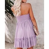 image:imageRVivimos Womens Summer Boho Sleeveless Tube Top Mini Dress  Tie Front Ruffle Hem Vacation Beach Sundress Casual Resort WearLight Purple