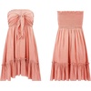 image:imageRVivimos Womens Summer Boho Sleeveless Tube Top Mini Dress  Tie Front Ruffle Hem Vacation Beach Sundress Casual Resort WearPeach