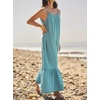 image:imageRVivimos Womens Summer Cotton Backless Casual Maxi Dress  Adjustable Spaghetti Strap Ruffle Loose Fit Boho Flowy Cami Dress Daily Wear Beach Cover Up Vacation Travel OutfitsLake Blue