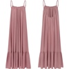 image:imageRVivimos Womens Summer Cotton Backless Casual Maxi Dress  Adjustable Spaghetti Strap Ruffle Loose Fit Boho Flowy Cami Dress Daily Wear Beach Cover Up Vacation Travel OutfitsDusty Rose