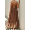 image:imageRVivimos Womens Summer Cotton Backless Casual Maxi Dress  Adjustable Spaghetti Strap Ruffle Loose Fit Boho Flowy Cami Dress Daily Wear Beach Cover Up Vacation Travel OutfitsBrown