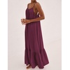 image:imageRVivimos Womens Summer Cotton Backless Casual Maxi Dress  Adjustable Spaghetti Strap Ruffle Loose Fit Boho Flowy Cami Dress Daily Wear Beach Cover Up Vacation Travel OutfitsWine Red