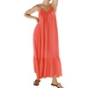 image:imageRVivimos Womens Summer Cotton Backless Casual Maxi Dress  Adjustable Spaghetti Strap Ruffle Loose Fit Boho Flowy Cami Dress Daily Wear Beach Cover Up Vacation Travel OutfitsCoral Orange