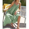 image:imageRVivimos Womens Summer Cotton Backless Casual Maxi Dress  Adjustable Spaghetti Strap Ruffle Loose Fit Boho Flowy Cami Dress Daily Wear Beach Cover Up Vacation Travel OutfitsSage Green
