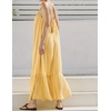 image:imageRVivimos Womens Summer Cotton Backless Casual Maxi Dress  Adjustable Spaghetti Strap Ruffle Loose Fit Boho Flowy Cami Dress Daily Wear Beach Cover Up Vacation Travel OutfitsLight Yellow