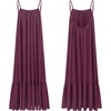 image:imageRVivimos Womens Summer Cotton Backless Casual Maxi Dress  Adjustable Spaghetti Strap Ruffle Loose Fit Boho Flowy Cami Dress Daily Wear Beach Cover Up Vacation Travel OutfitsWine Red