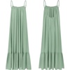 image:imageRVivimos Womens Summer Cotton Backless Casual Maxi Dress  Adjustable Spaghetti Strap Ruffle Loose Fit Boho Flowy Cami Dress Daily Wear Beach Cover Up Vacation Travel OutfitsSage Green