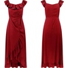 image:imageRVivimos Womens Summer Cotton Off Shoulder Ruffled Ruched Flowy Maxi Dress with SplitWine Red