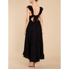 image:imageRVivimos Womens Summer Sleeveless Square Neck Midi Dress  Boho Ruffle Tie Back Backless with Pockets Plaid Flowy Casual OutfitsBlack