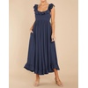 image:imageRVivimos Womens Summer Sleeveless Square Neck Midi Dress  Boho Ruffle Tie Back Backless with Pockets Plaid Flowy Casual OutfitsDark Blue