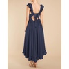 image:imageRVivimos Womens Summer Sleeveless Square Neck Midi Dress  Boho Ruffle Tie Back Backless with Pockets Plaid Flowy Casual OutfitsDark Blue