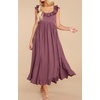 image:imageRVivimos Womens Summer Sleeveless Square Neck Midi Dress  Boho Ruffle Tie Back Backless with Pockets Plaid Flowy Casual OutfitsDarkrose