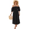 image:imageRVivimos Women Summer Cotton A Line Flowy Long DressesBlack1