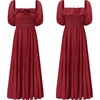 image:imageRVivimos Women Summer Cotton A Line Flowy Long DressesBurgundy1