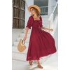 image:imageRVivimos Women Summer Cotton A Line Flowy Long DressesBurgundy2