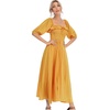 image:imageRVivimos Women Summer Cotton A Line Flowy Long DressesGolden1