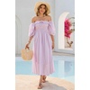 image:imageRVivimos Women Summer Cotton A Line Flowy Long DressesPurple1