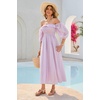 image:imageRVivimos Women Summer Cotton A Line Flowy Long DressesPurple1