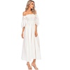 image:imageRVivimos Women Summer Cotton A Line Flowy Long DressesWhite1