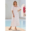 image:imageRVivimos Women Summer Cotton A Line Flowy Long DressesWhite1floral