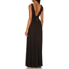image:imageRVivimos Womens Boho Sexy Deep V Neck Side Slit Maxi DressBlack2