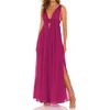 image:imageRVivimos Womens Boho Sexy Deep V Neck Side Slit Maxi DressFuchsia