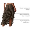 image:imageRVivimos Womens Lace See Through Floral Maxi SkirtArmygreen